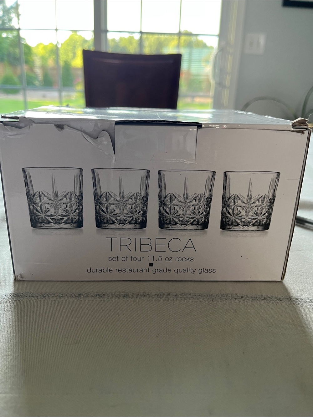 Tribeca 11.5 Cut-Pattern Rocks Glasses - Clear Set of 4 - Picture 5 of 6